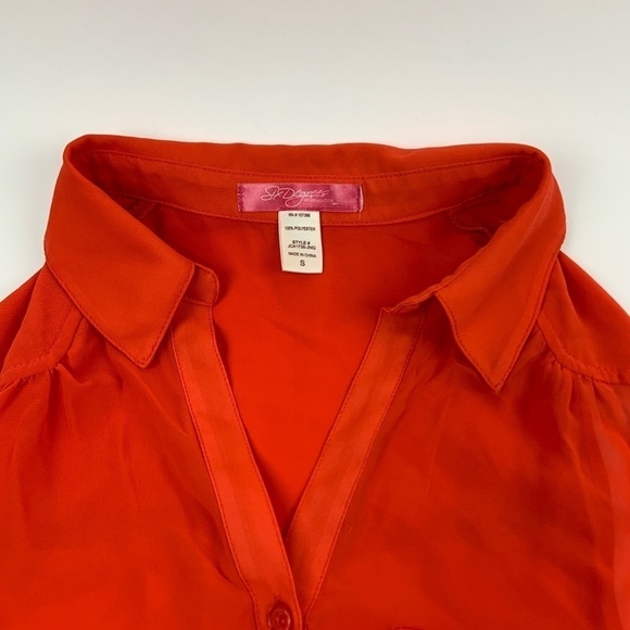 Six Degrees Of Separation Tank Top Womens Small Button Down Open Back Orange - Picture 3 of 8